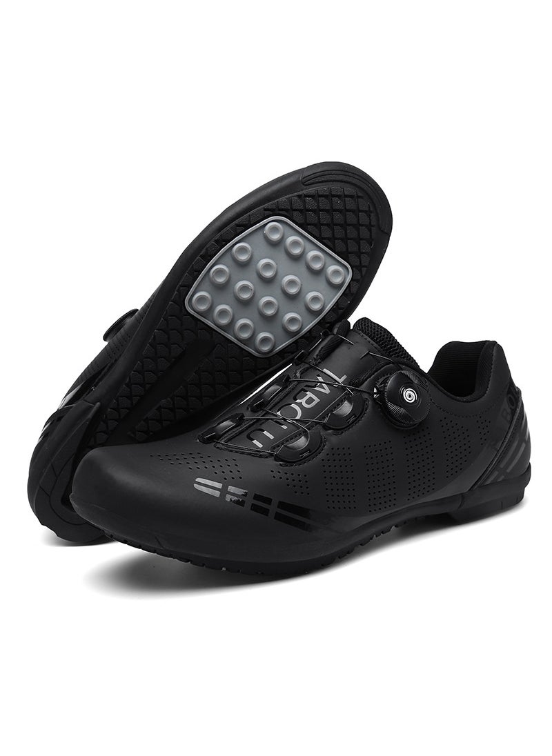 New Outdoor Cycling Shoes Breathable Lockless Casual Road Bike Shoes Unisex Summer Bicycle Shoes Dynamic Cycling Footwear Black rubber without lock