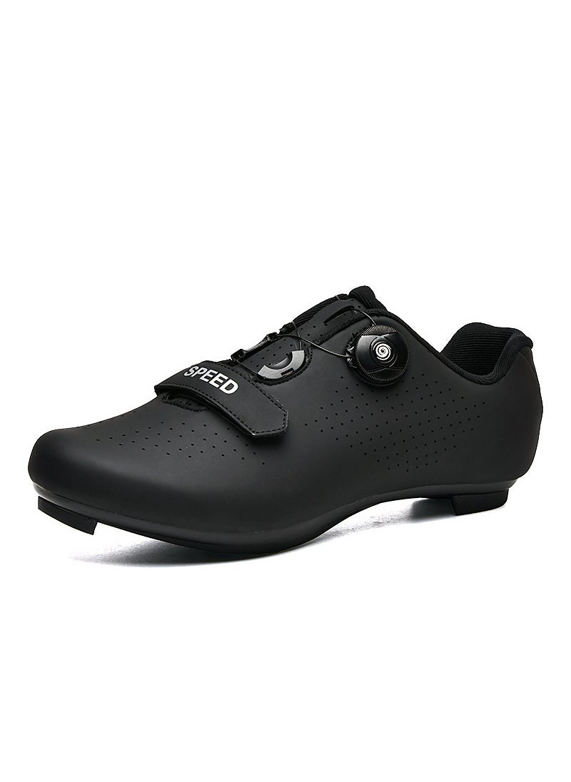 New Cross-Border Mountain Bike Riding Shoes Hard Bottom Road And Mountain Bicycle Unisex Lock Shoes Single Bicycle Cycling Black