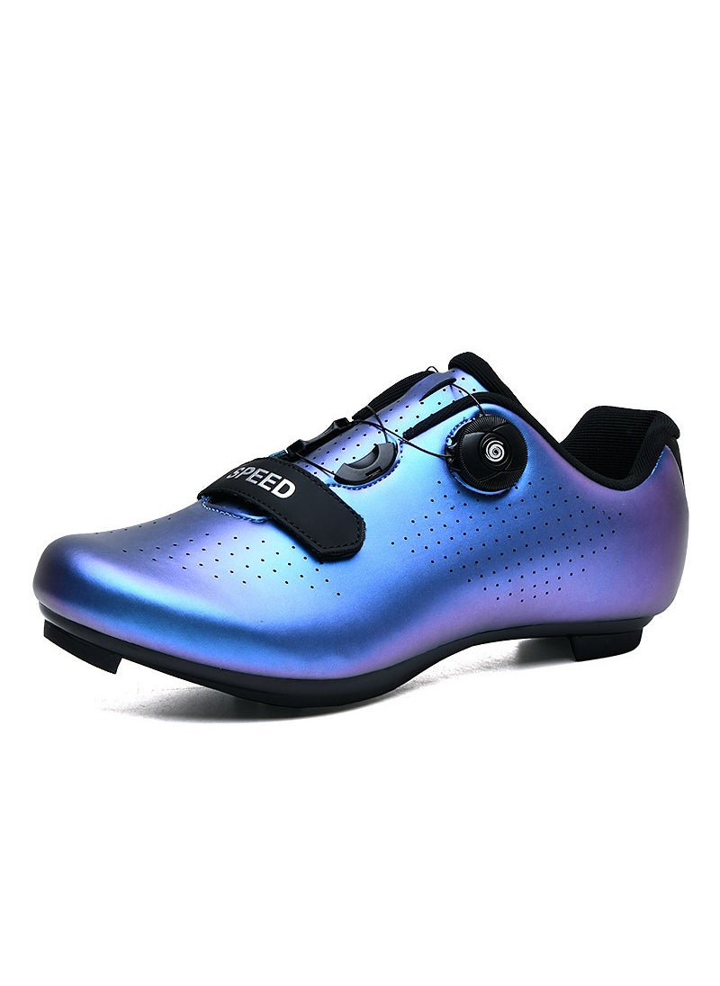 New Cross-Border Mountain Bike Riding Shoes Hard Bottom Road And Mountain Bicycle Unisex Lock Shoes Single Bicycle Cycling Aurora Violet