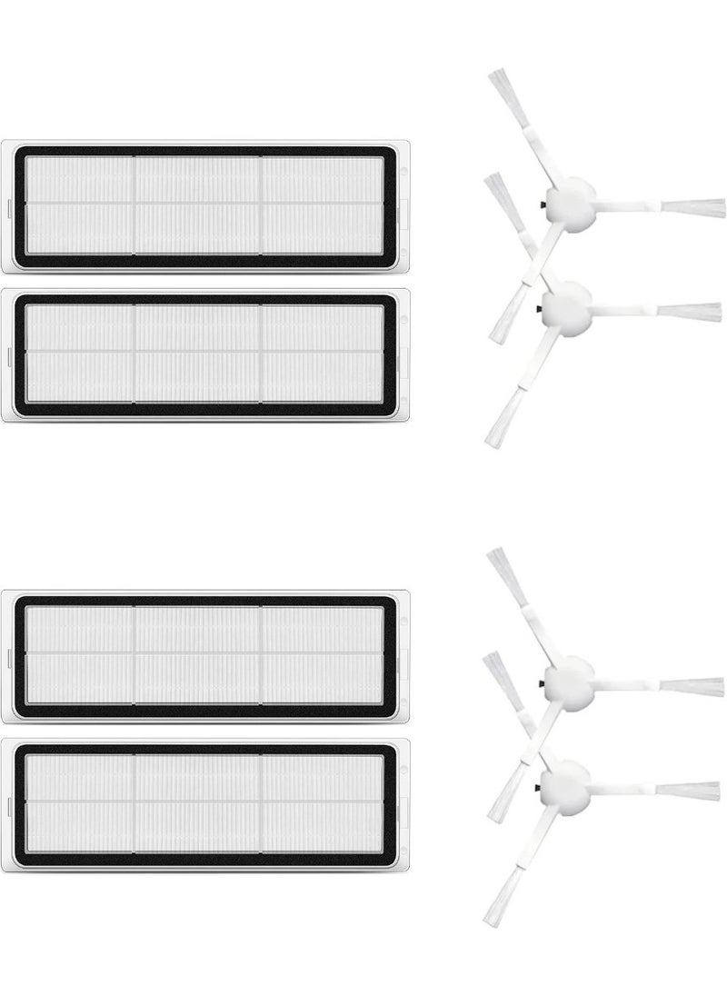 robotspare Xiaomi 1c Vacuum Mop (STYTJ01ZHM) Compatible Replacement Hepa Filter and Side Brush - 8 Pieces