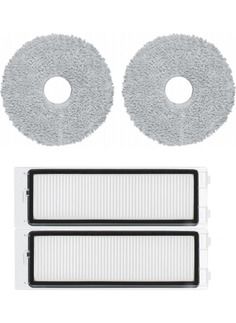 robotsparek Roborock Q Revo Compatible Mop and Hepa Filter - 4 Pieces