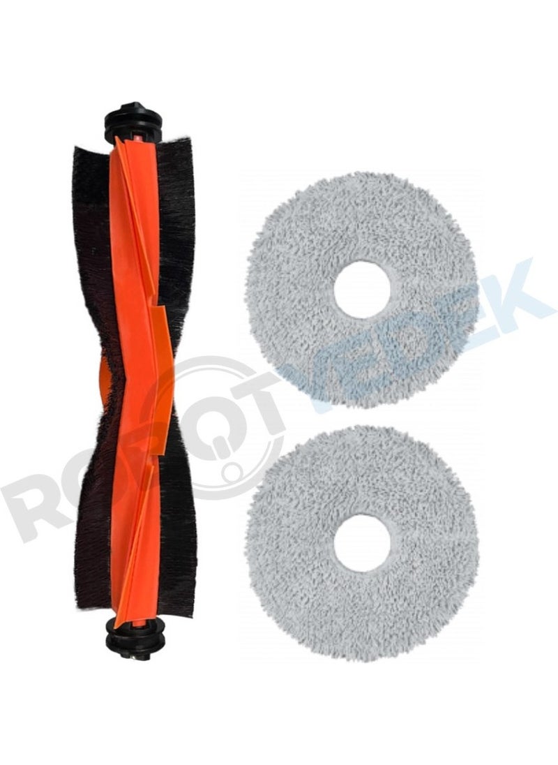 Xiaomi X10 Plus X20 Plus Compatible Spare Black Main Brush and Mop-3 Pieces