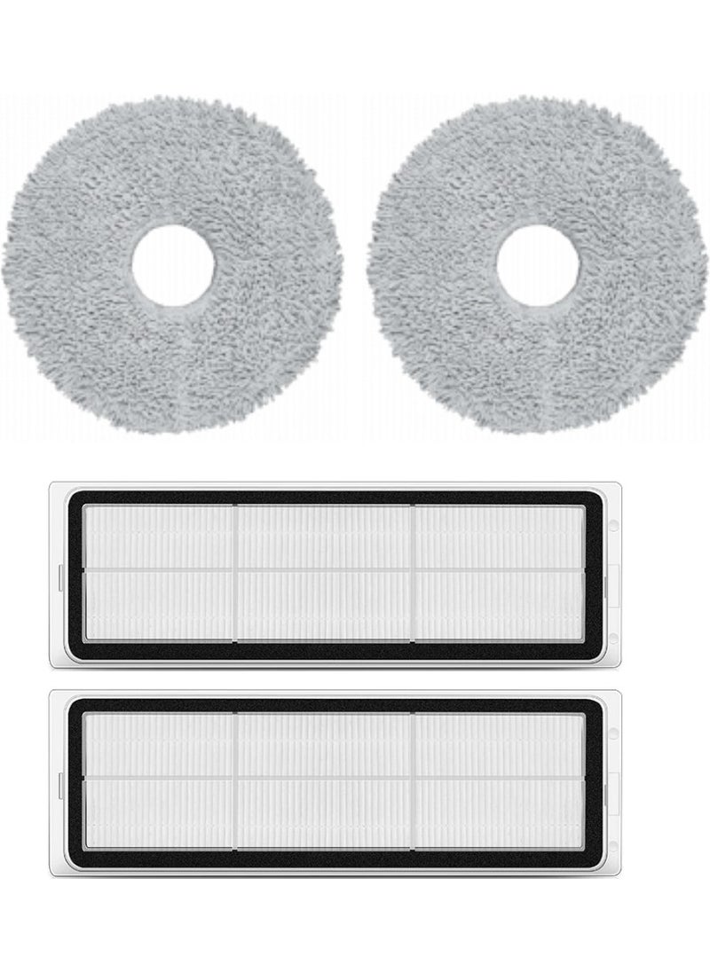 Xiaomi X10 Plus Compatible Spare Mop and Hepa Filter - 4 Pieces