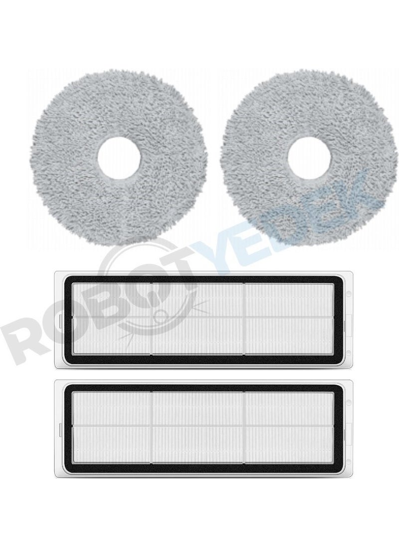 Xiaomi X10 Plus Compatible Spare Mop and Hepa Filter - 4 Pieces