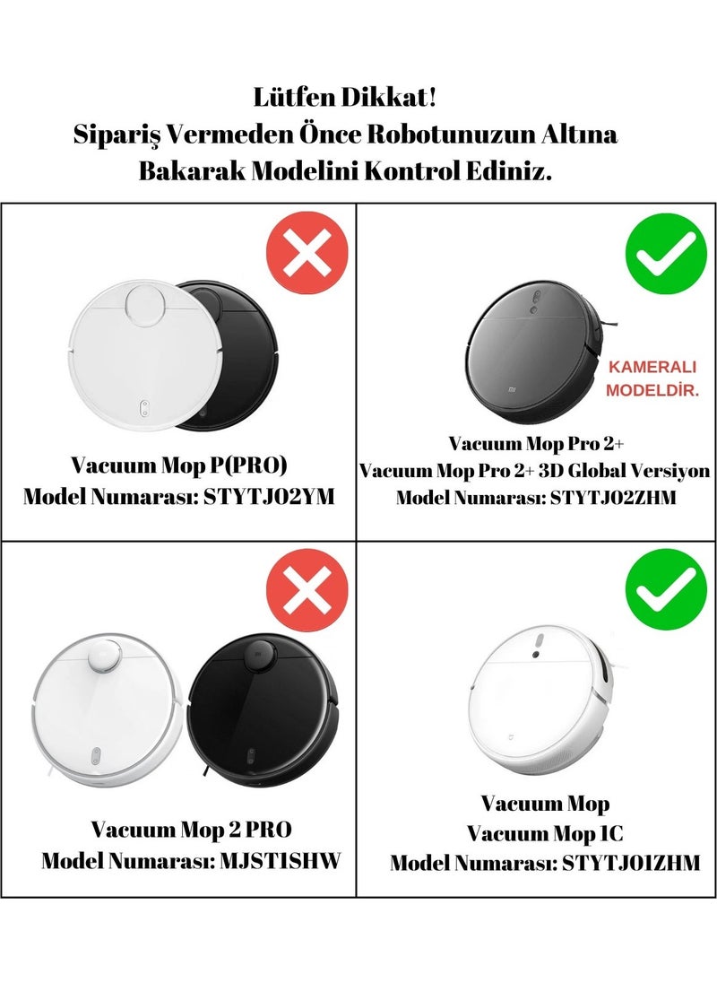 Xiaomi Mop 2 Pro+3D (ATTENTION: CAMERA-PLUS GLOBAL) Compatible Spare Black Wheel