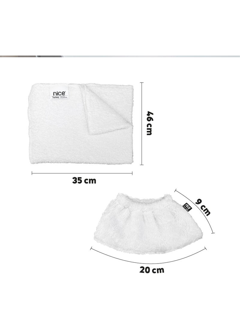Polti-Karcher Steam Cleaner Compatible 3 Elastic, 3 Large Flat Towel Set of 6 ( set M6)