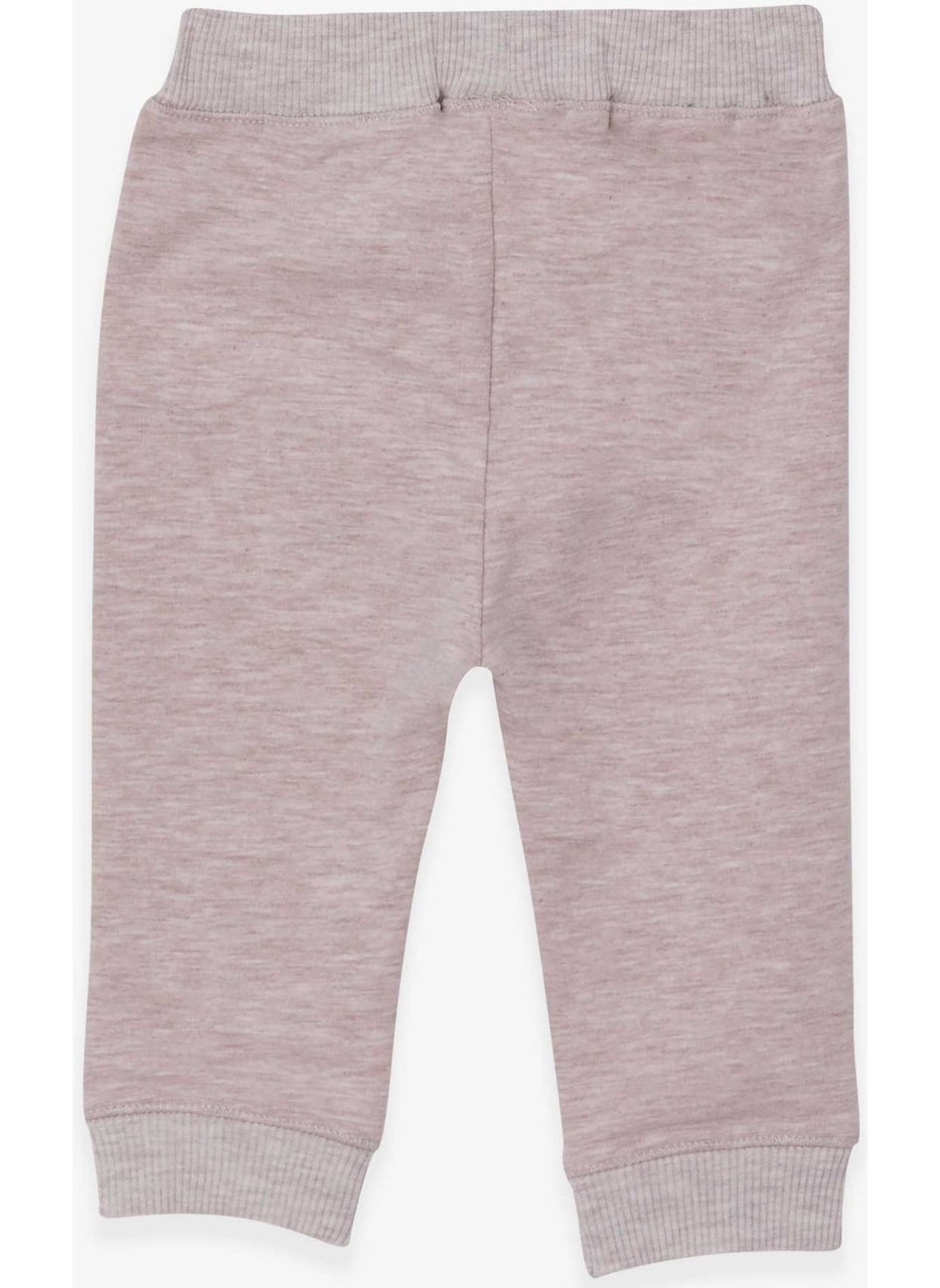 Baby Boy Sweatpants Printed Beige Melange (9 Months-3 Years)