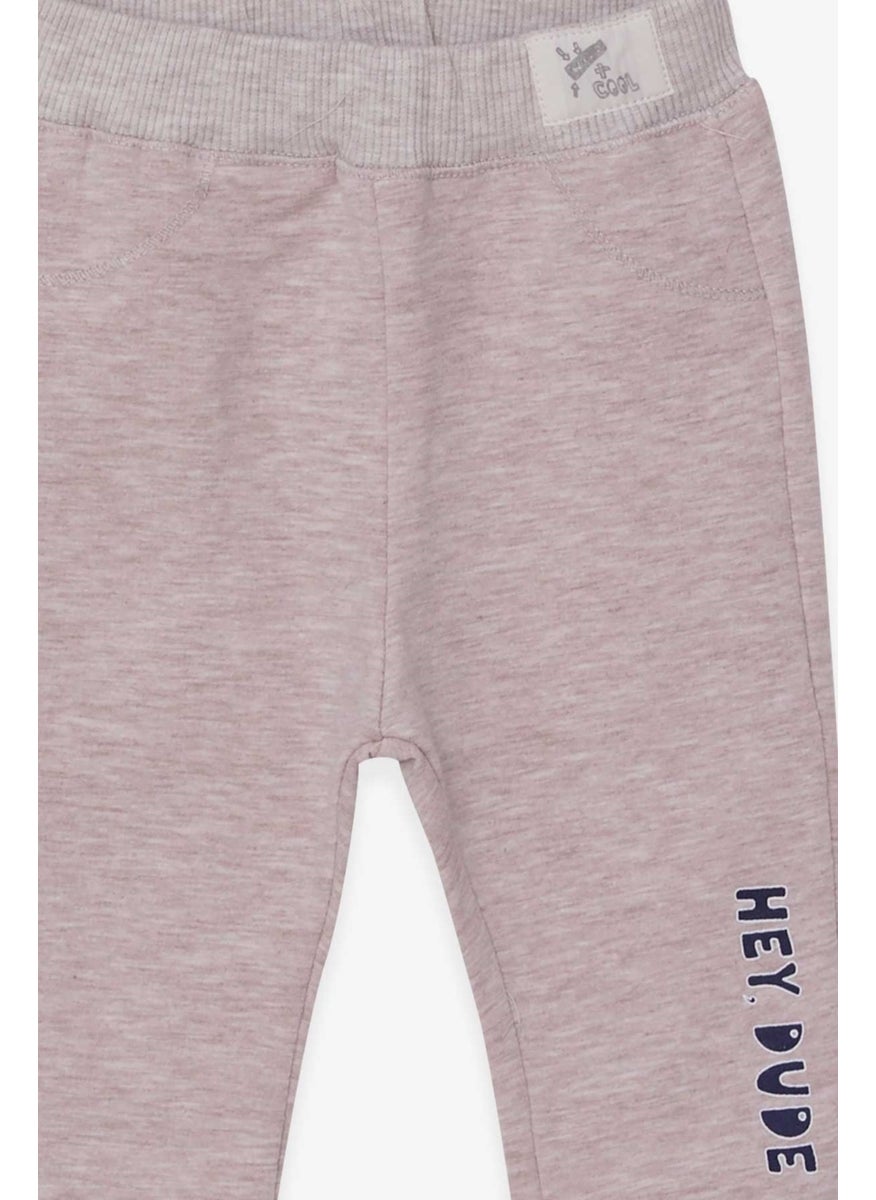 Baby Boy Sweatpants Printed Beige Melange (9 Months-3 Years)