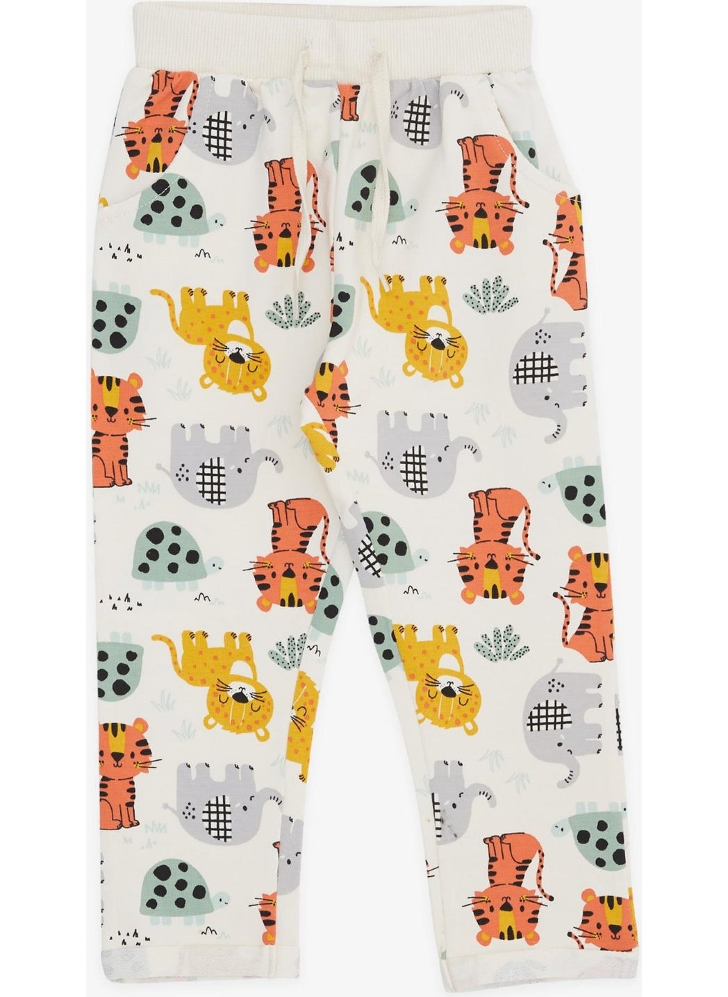 Girls & Boys Boys' Sweatpants Cute Animals Patterned 1-4 Years, Cream