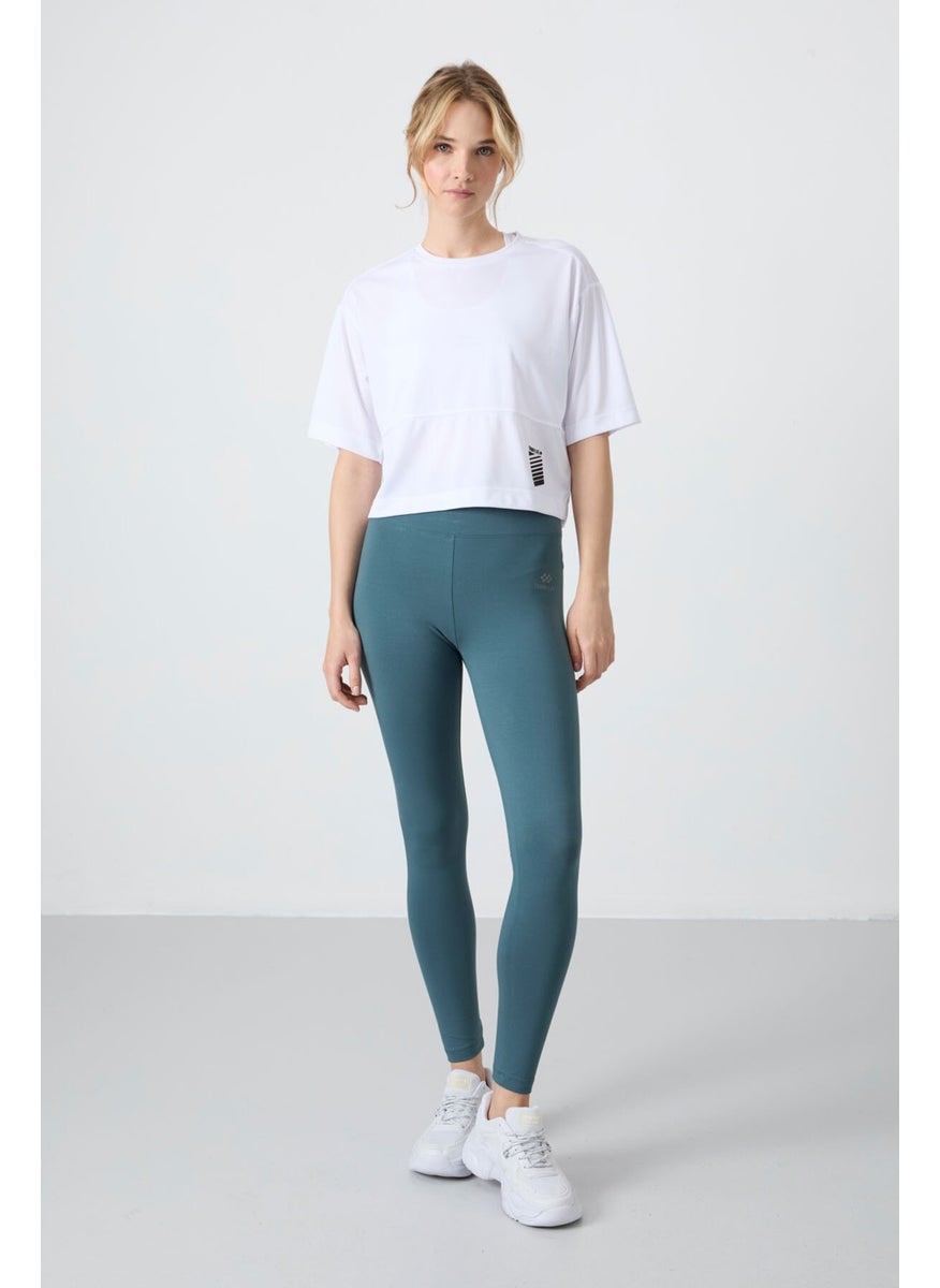 White Polyester Breathable Textured Thin Flexible Oversize Fit Performance Women's T-Shirt - 97284