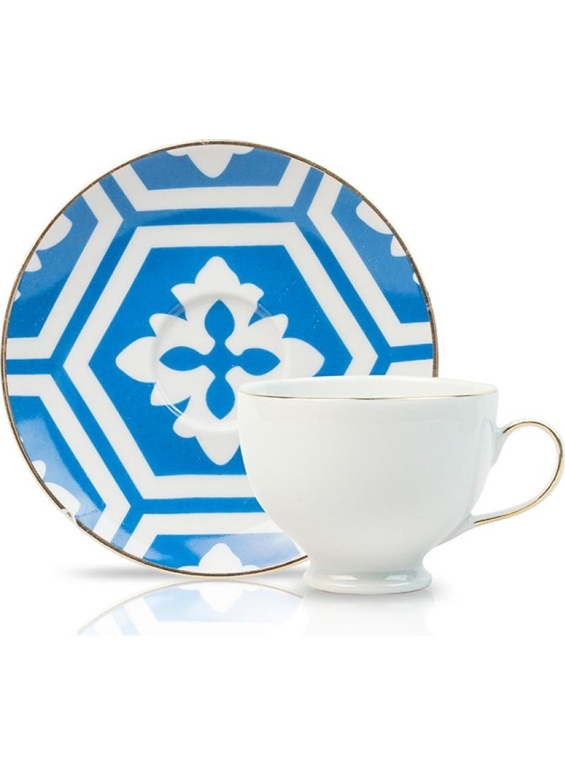 Morocco Plate+Coffee Cup D2 Blue 80cc