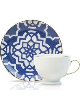 Morocco Plate+Coffee Cup D7 Purple 80cc