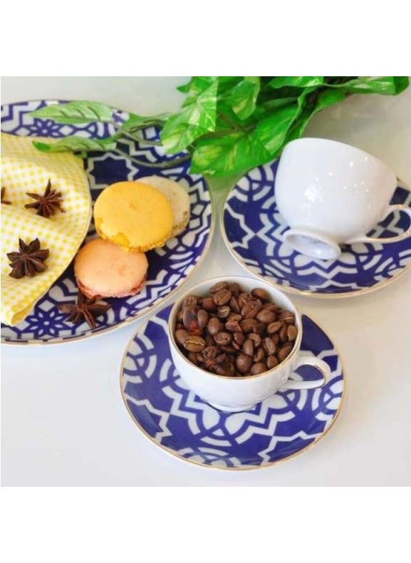 Morocco Plate+Coffee Cup D7 Purple 80cc