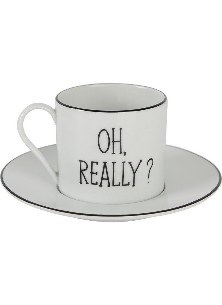 Be Happy Teacup with Saucer 180cc