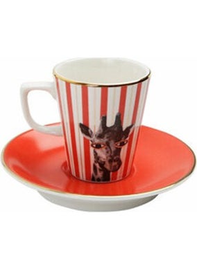 Wild Life Giraffe Coffee Cup with Saucer 75cc