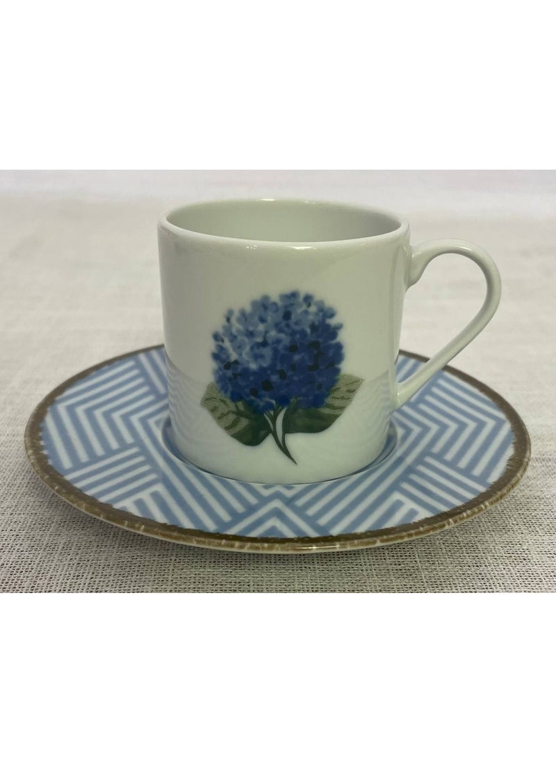 Ortanca Coffee Cup Set for 6 Persons