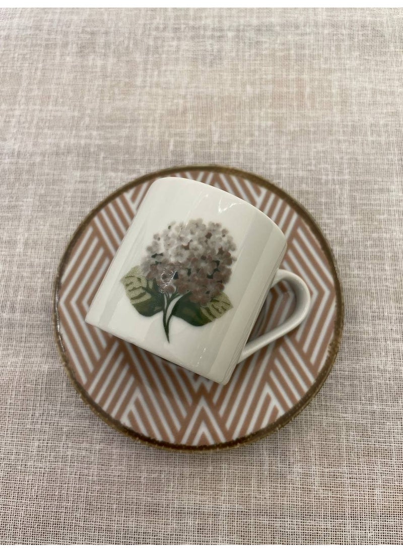 Ortanca Coffee Cup Set for 6 Persons