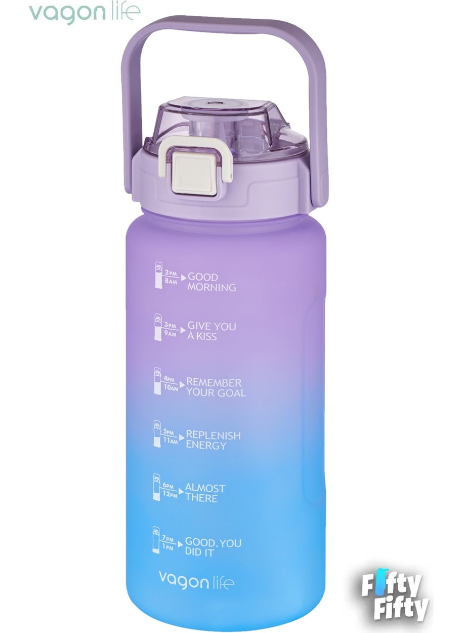 2-Piece Economical Motivation Flask Set 1500 ml Large Size 4 Different Color Options Fiftyfifty