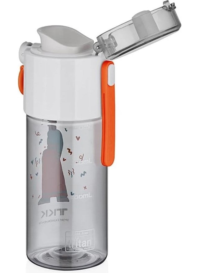 Tkk T 1013 500 ml Comfortable Drinking Tritan Flask with Locking Lid and Strawless Strainer White