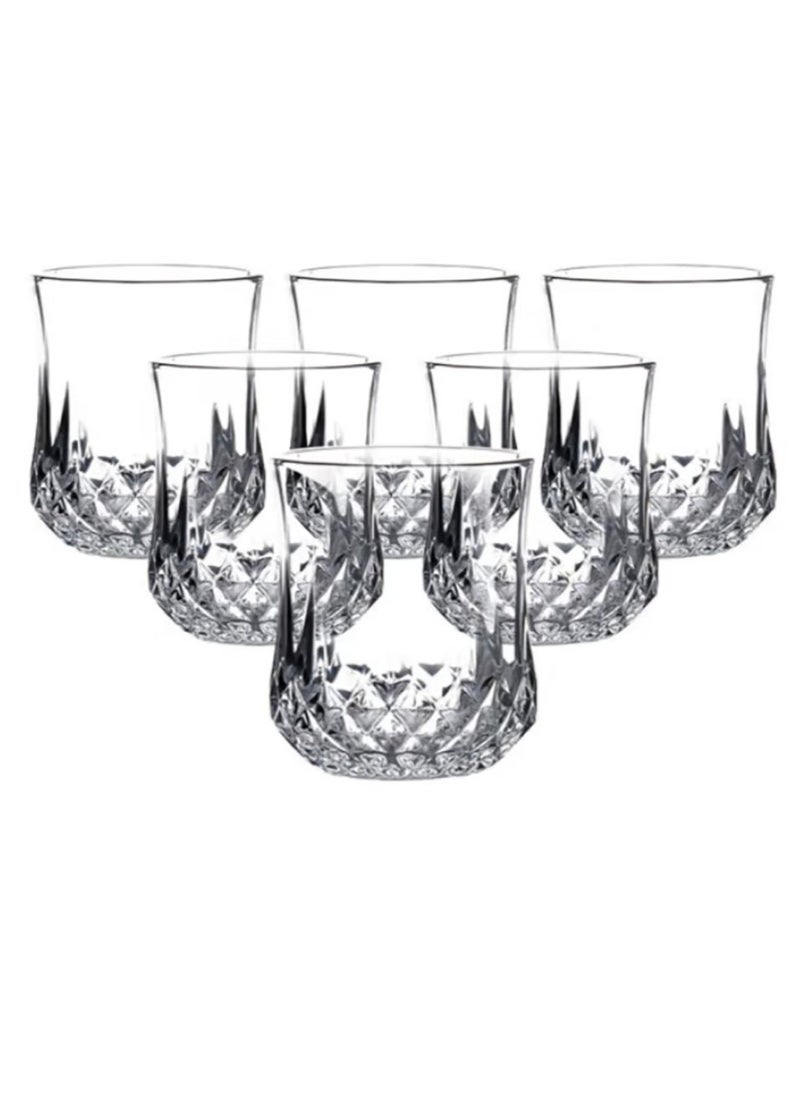 Wine Glass, Beer Whiskey Glass, Glass Water Cup, 6 Pack