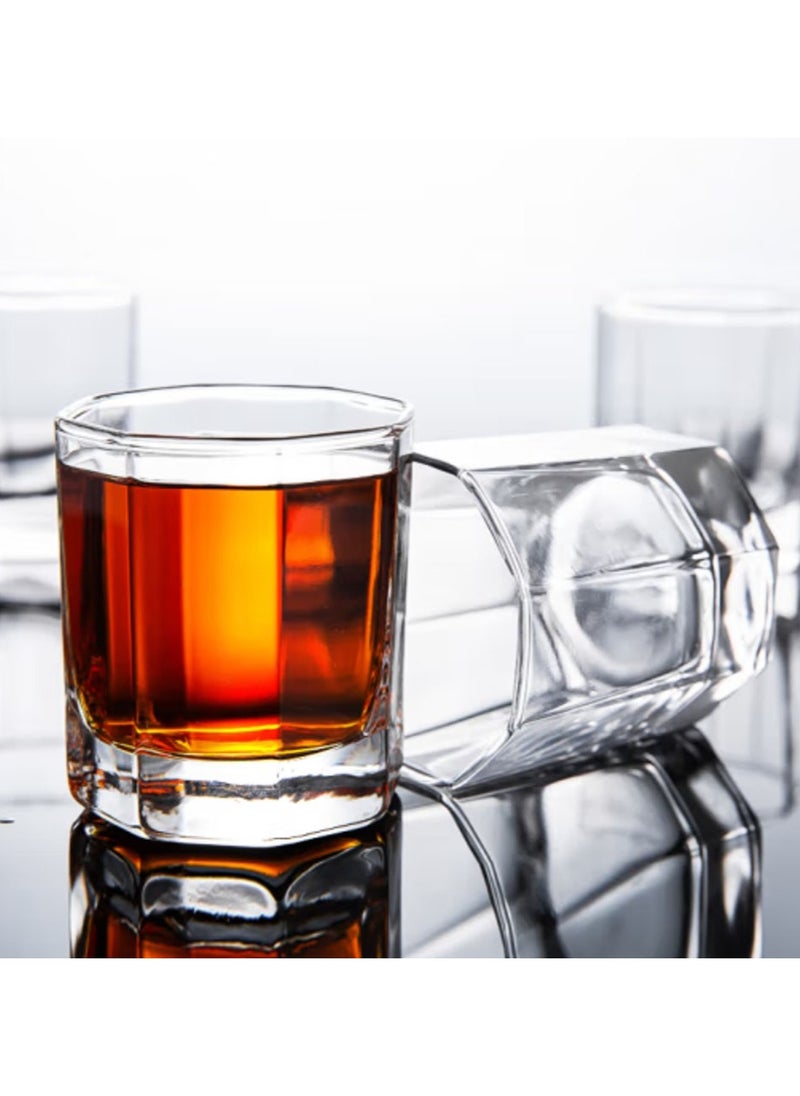 Wine Glass, Beer Whiskey Glass, Glass Water Cup,  6 Pack  200ml