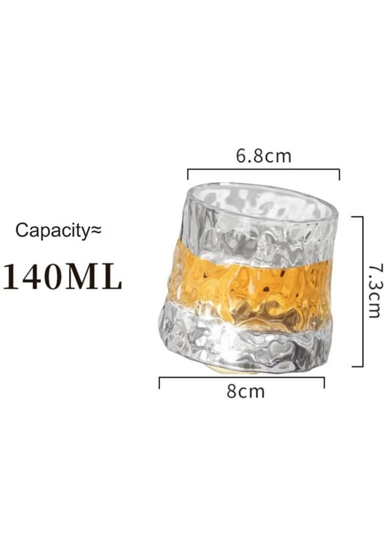 Wine Glass, Beer Whiskey Glass, Glass Water Cup,Spinning Wine Glass 2 Pack