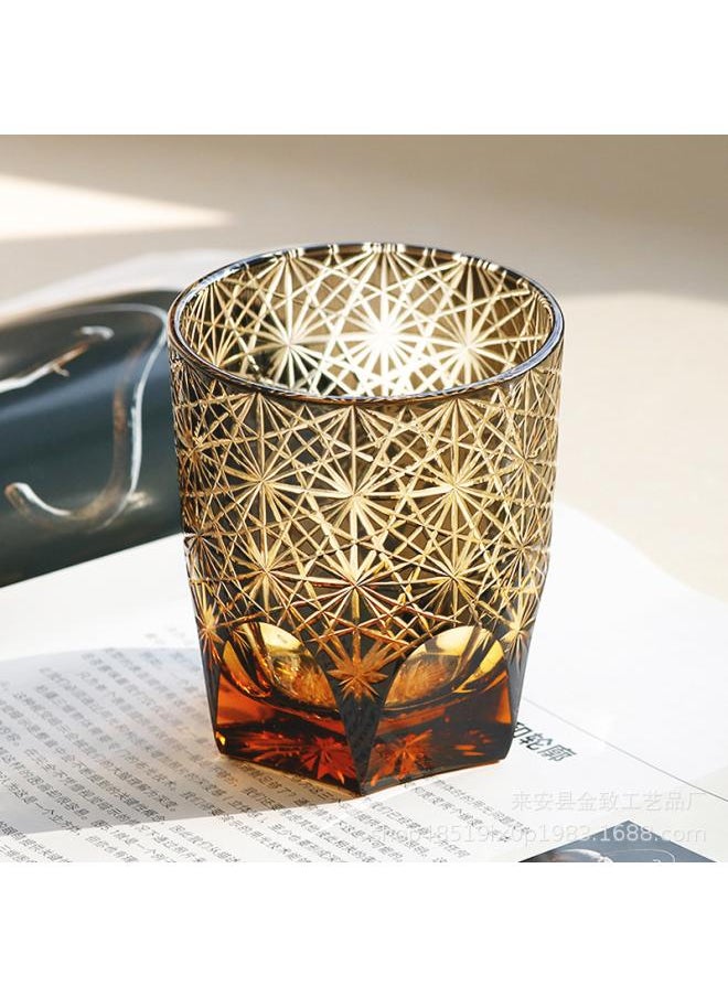 -style Edo Che Cup Hand-carved Crystal Glass Whiskey Glass Wine Beer Glass Gift Collection