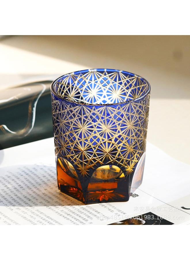 -style Edo Che Cup Hand-carved Crystal Glass Whiskey Glass Wine Beer Glass Gift Collection