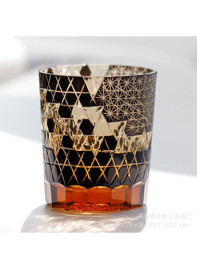 -style Edo Che Cup Hand-carved Crystal Glass Whiskey Glass Wine Beer Glass Gift Collection