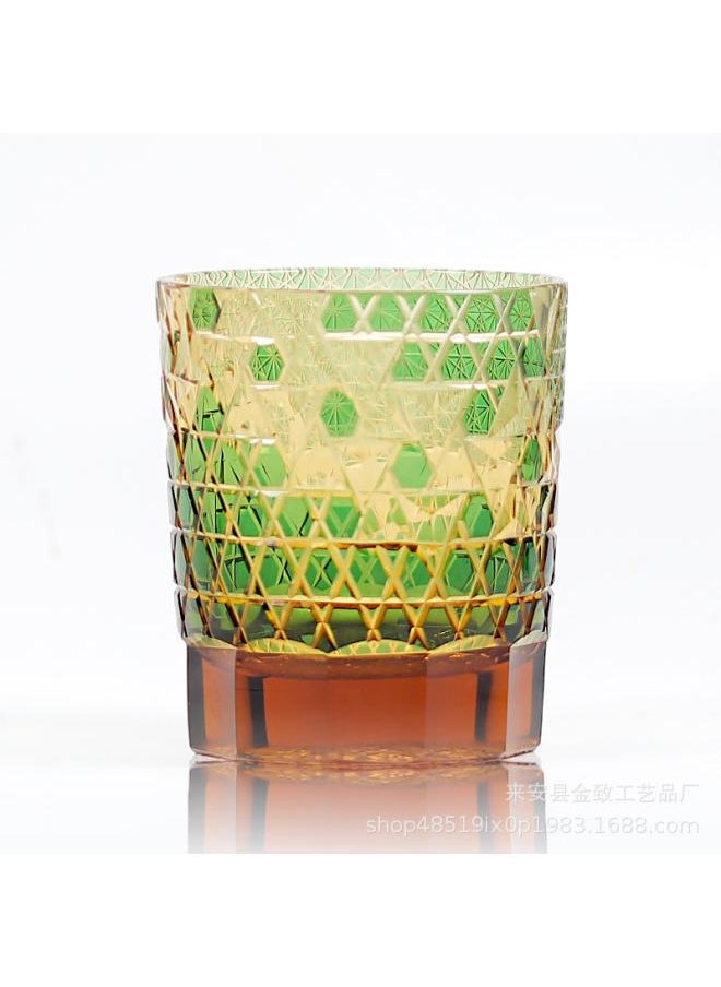 -style Edo Che Cup Hand-carved Crystal Glass Whiskey Glass Wine Beer Glass Gift Collection