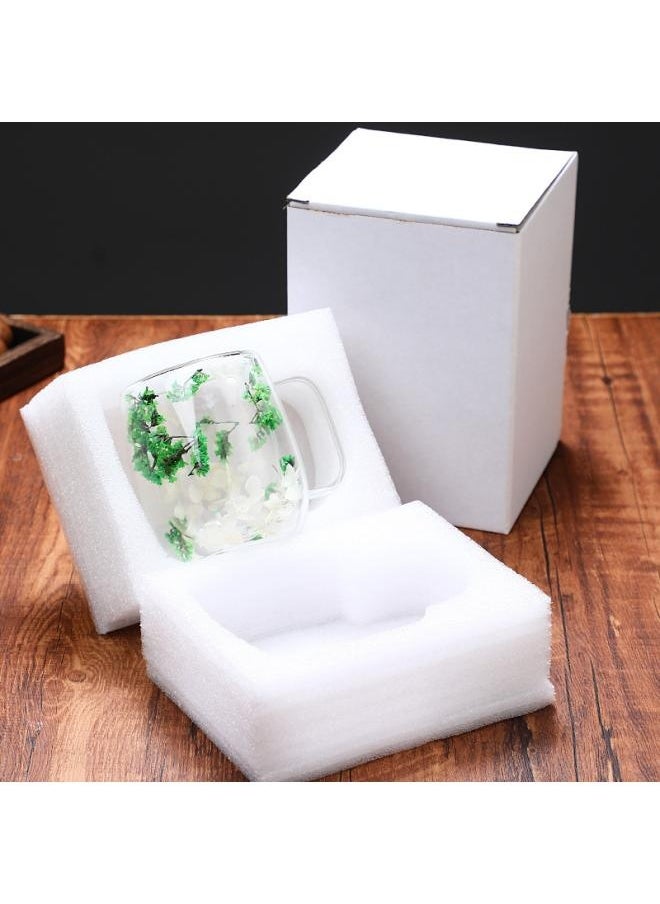 Creative Style New Real Flower Dried Flower Double-layer Borosilicate Glass Office Bar Home Mark Coffee Cup