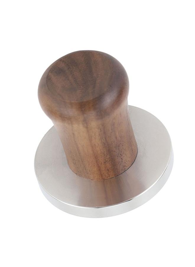Wood Handle Coffee Tamper Stainless Steel Press Detachable Flat Base Coffee Powder Hammer for Home Shop Gift 51mm / 2.01in