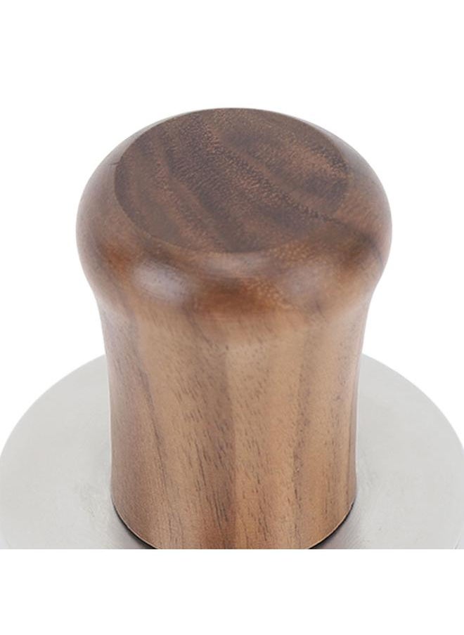 Wood Handle Coffee Tamper Stainless Steel Press Detachable Flat Base Coffee Powder Hammer for Home Shop Gift 51mm / 2.01in