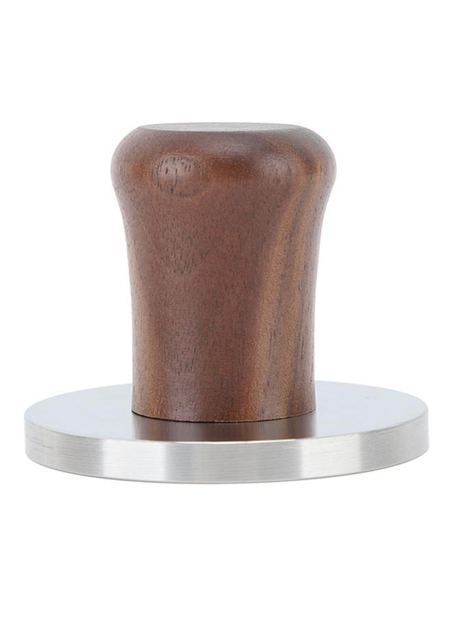 Wood Handle Coffee Tamper Stainless Steel Press Detachable Flat Base Coffee Powder Hammer for Home Shop Gift 58mm / 2.28in