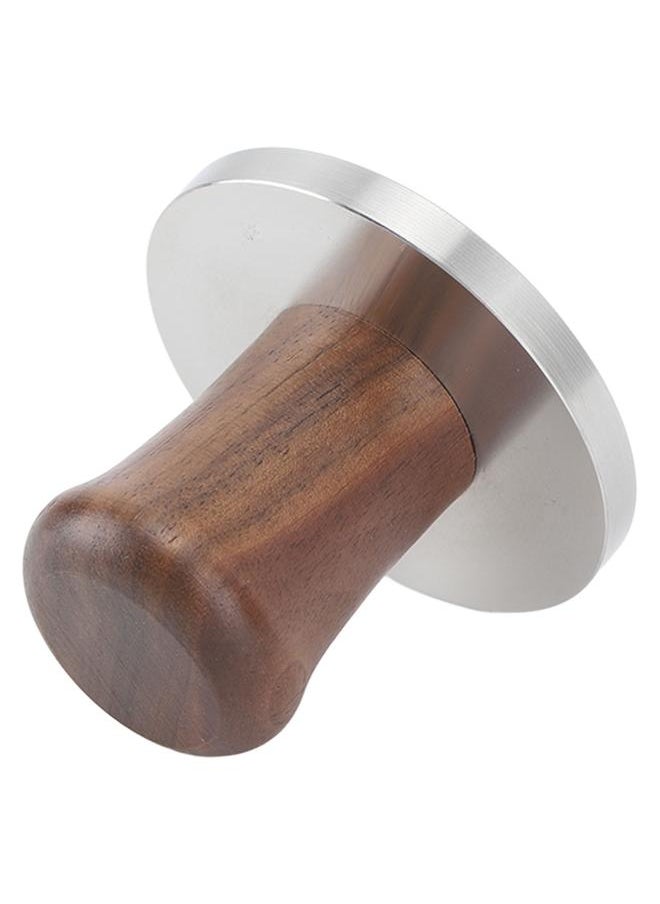 Wood Handle Coffee Tamper Stainless Steel Press Detachable Flat Base Coffee Powder Hammer for Home Shop Gift 58mm / 2.28in