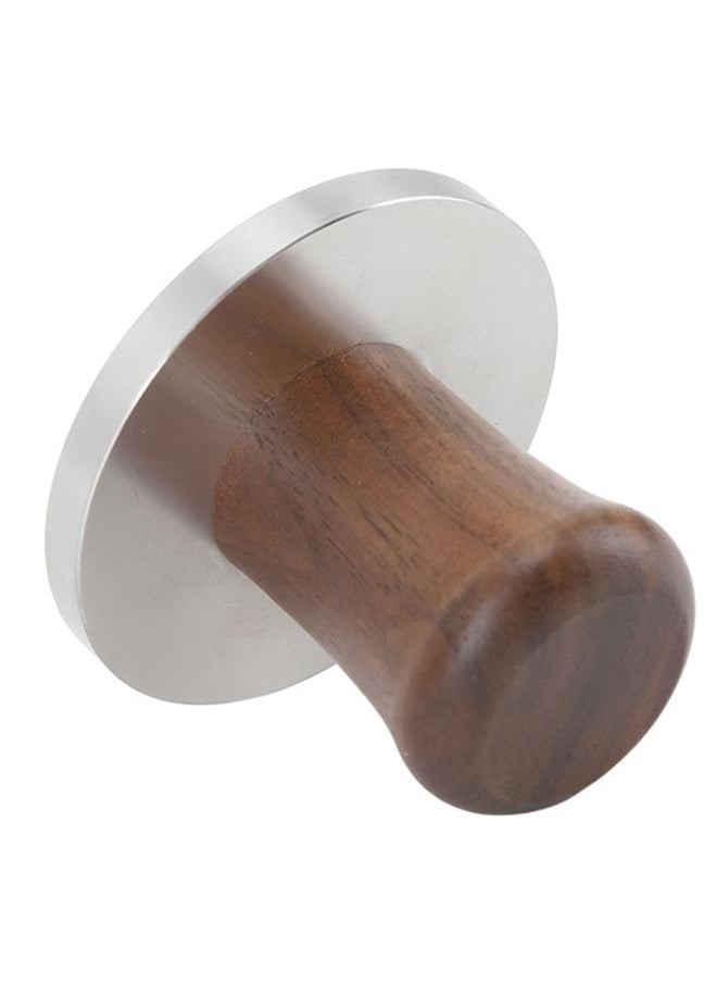 Wood Handle Coffee Tamper Stainless Steel Press Detachable Flat Base Coffee Powder Hammer for Home Shop Gift 58mm / 2.28in