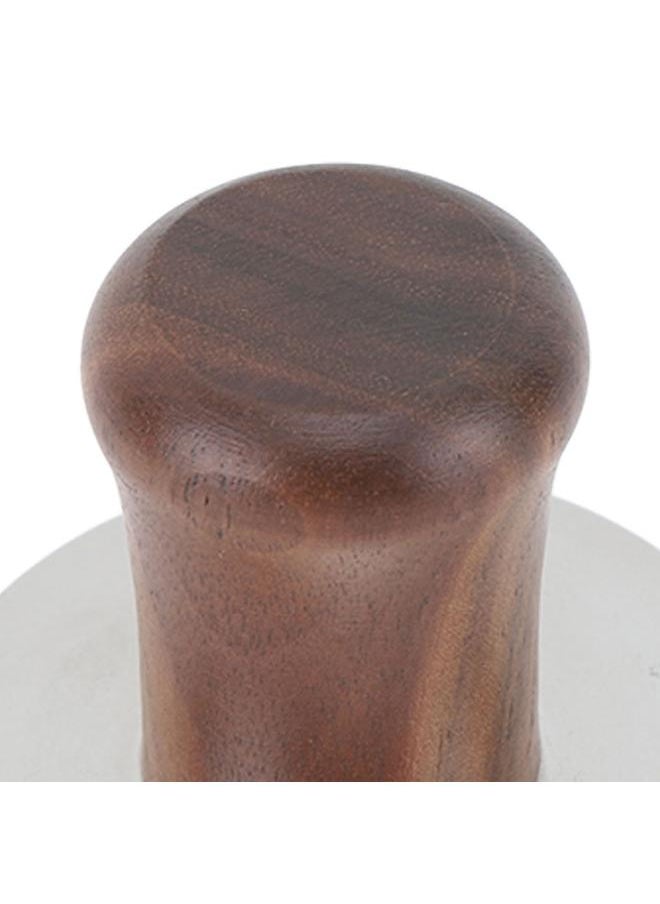 Wood Handle Coffee Tamper Stainless Steel Press Detachable Flat Base Coffee Powder Hammer for Home Shop Gift 58mm / 2.28in