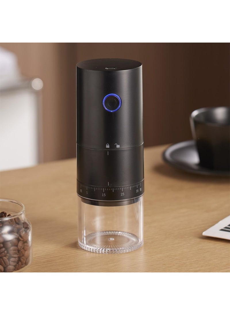 Portable Electric Coffee Bean Grinder with Steel Core [995] black (external adjustment)