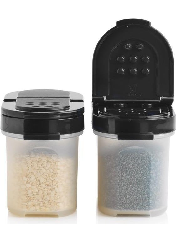 Spice Pot Set of 2 Small 100ml Black
