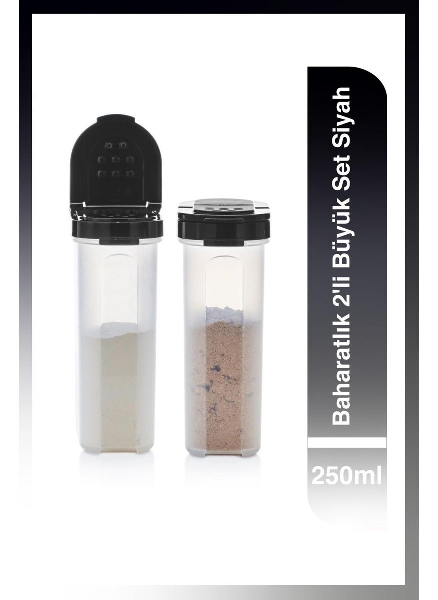Spice Pot Set of 2 250ml Black