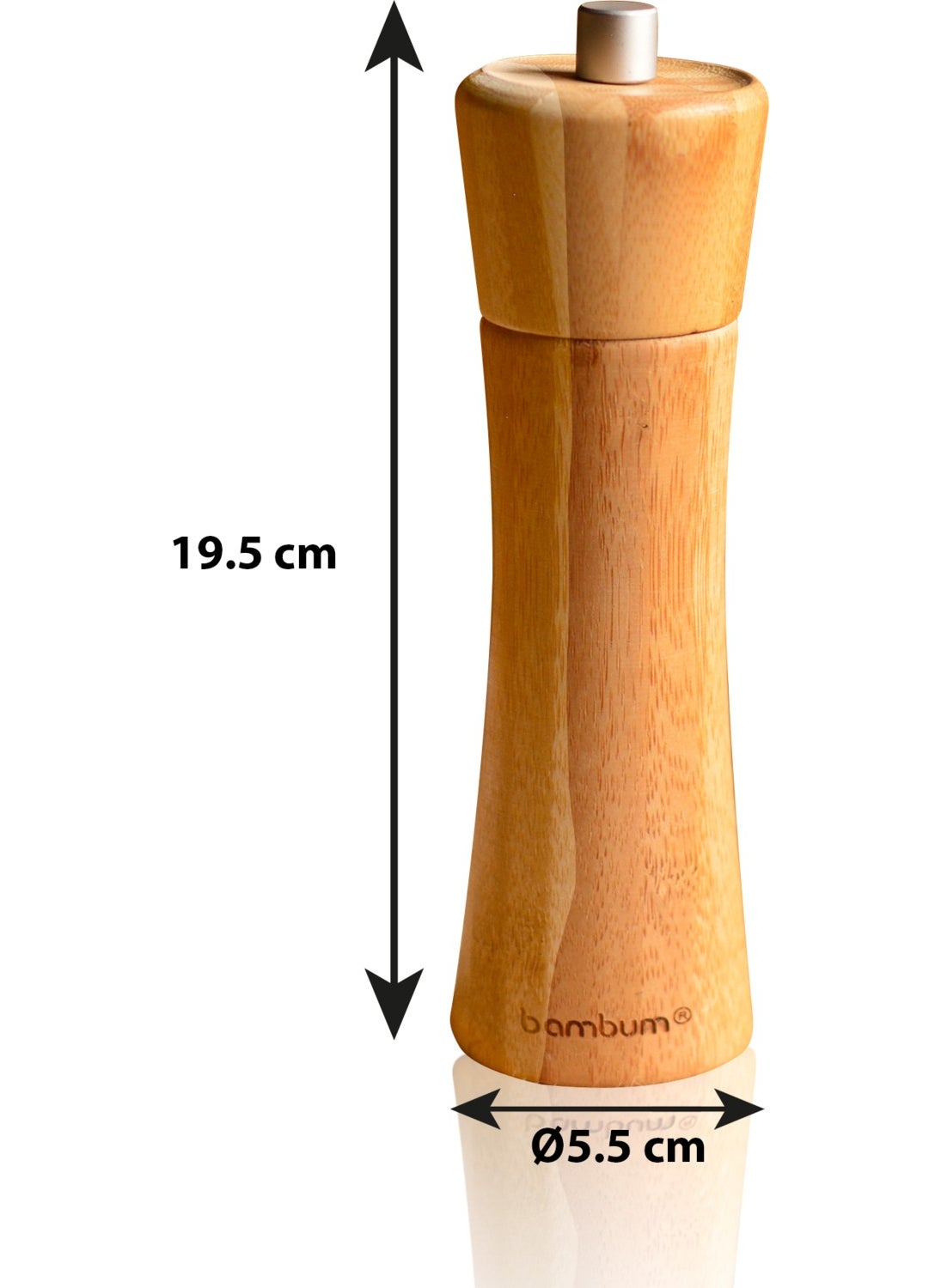 Paprika Double Bamboo Salt Pepper Grinder