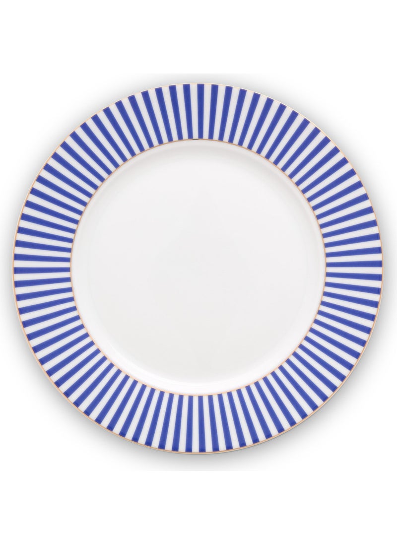 Royal Stripes Blue Porcelain Breakfast Plate 21 cm