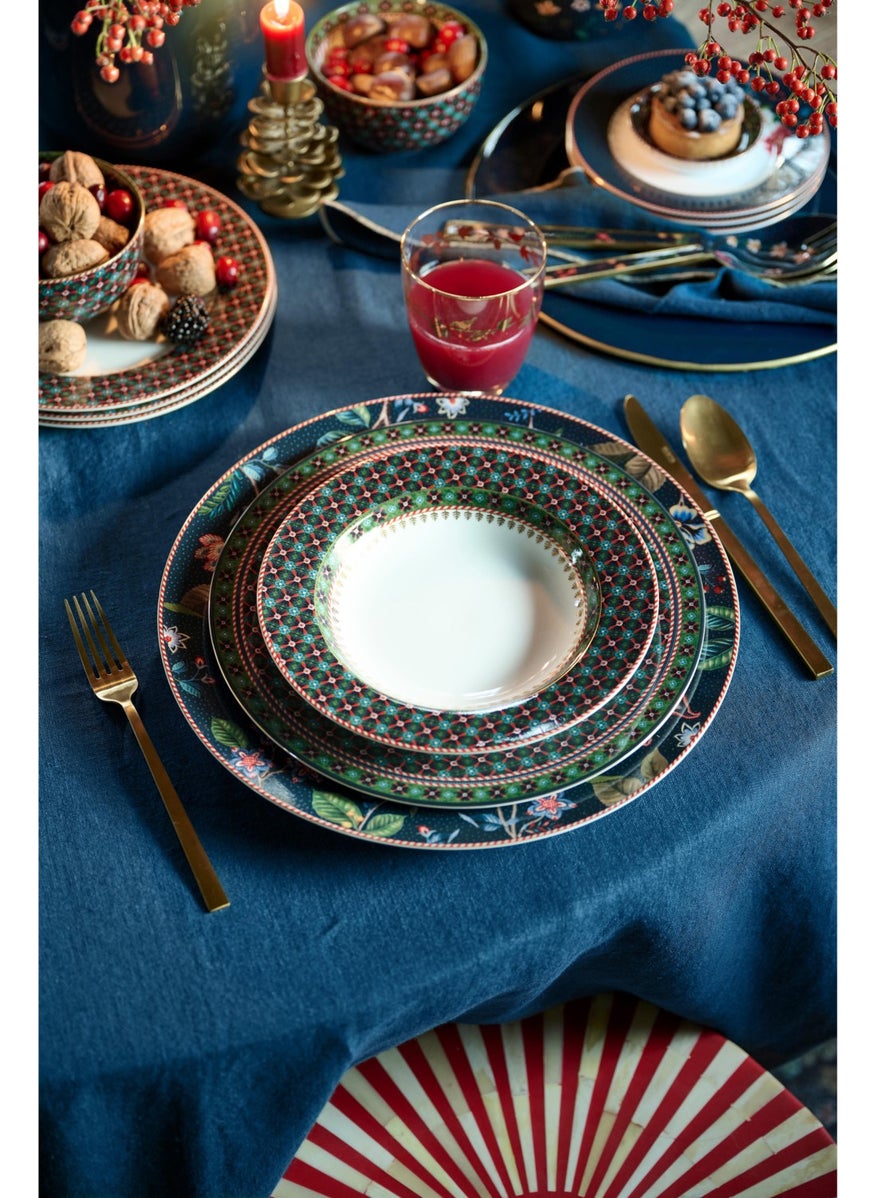Berry Blues Green Porcelain Deep Plate 21.5 cm