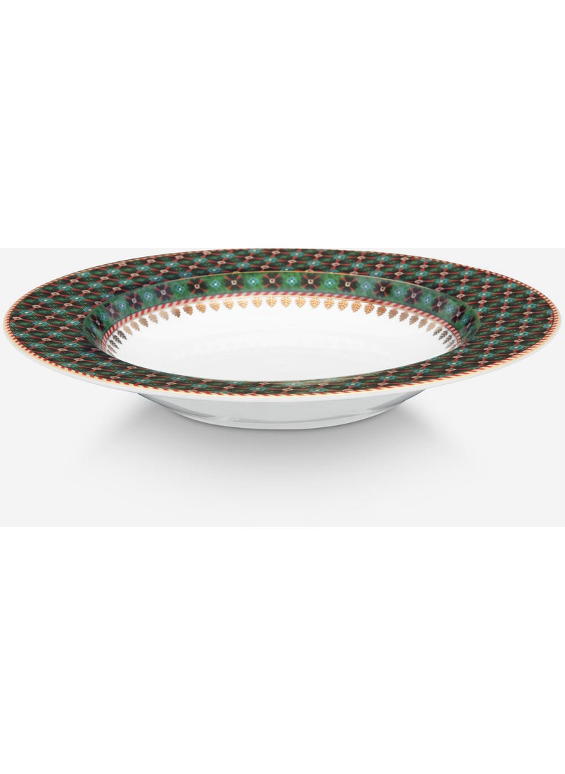 Berry Blues Green Porcelain Deep Plate 21.5 cm