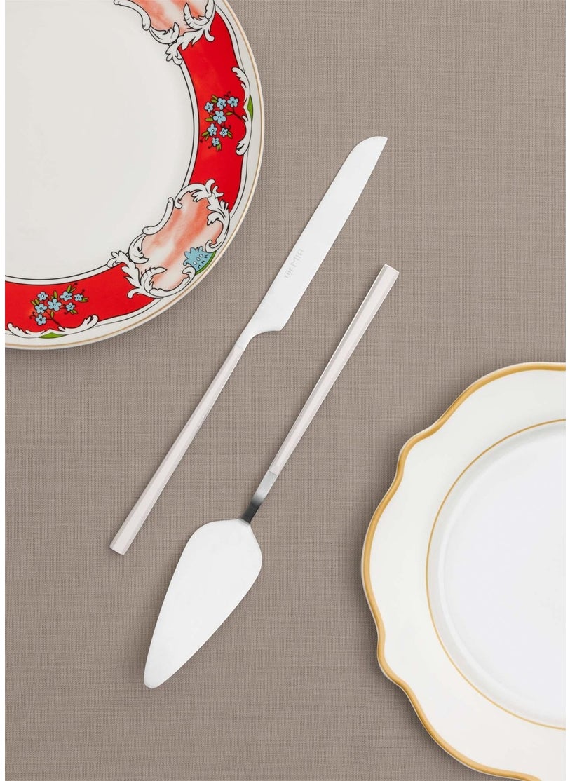 Bianco Cake Serving Set Silver 2 Pieces