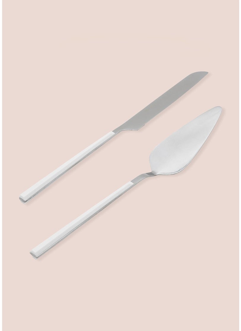 Bianco Cake Serving Set Silver 2 Pieces