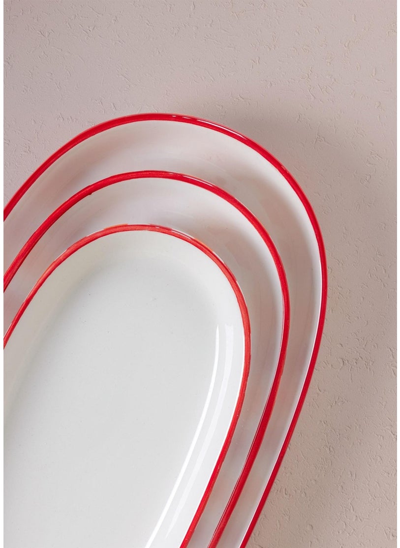 Joy Oval Service Set of 2 Red 11X21X3 cm