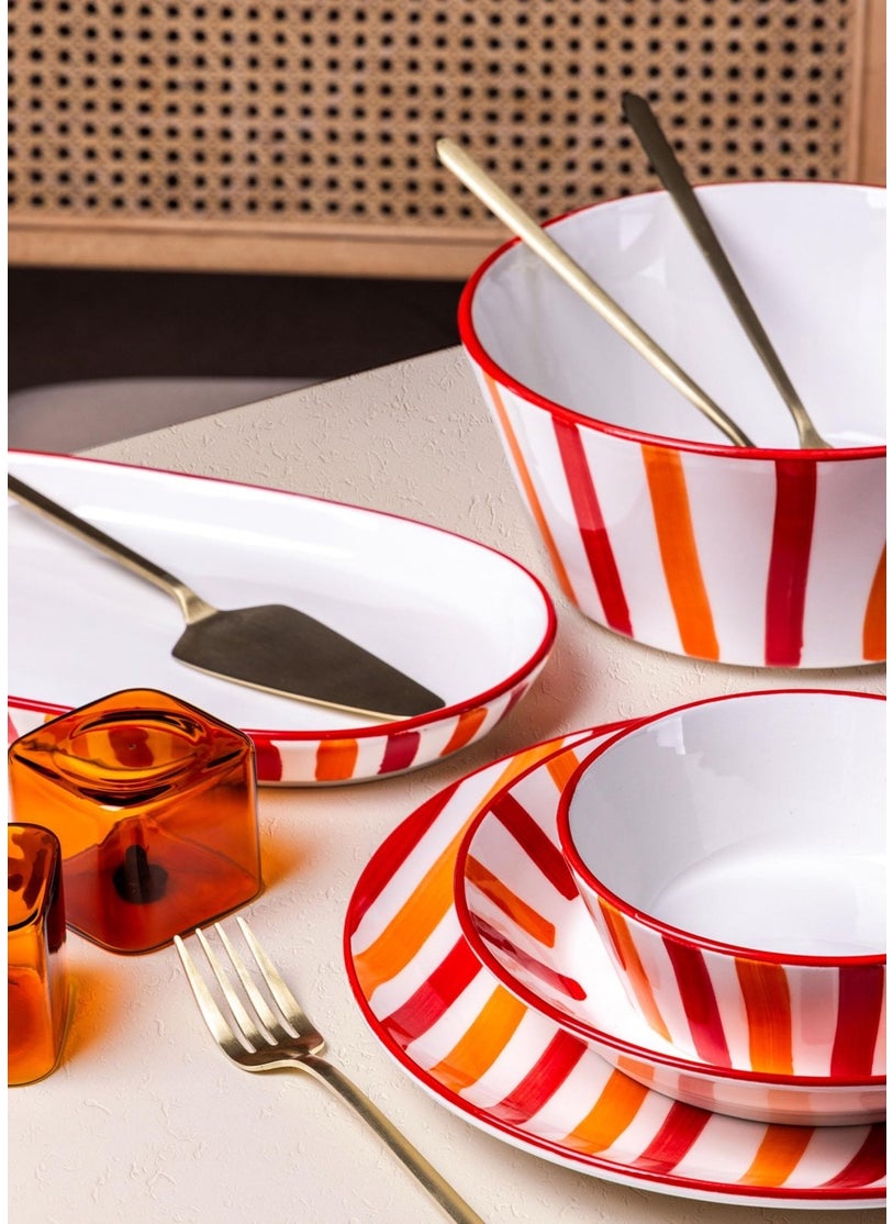 Joy Cake Plate Set of 6 Red 19 cm