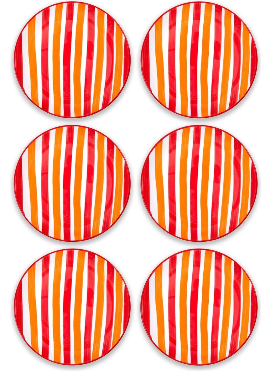 Joy Cake Plate Set of 6 Red 19 cm