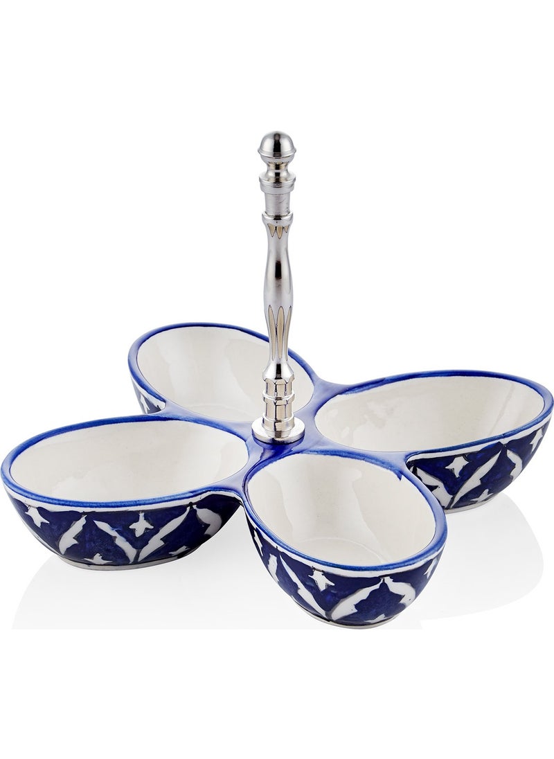 Corallo Snack Bowl Blue 4 Compartments 28X28X21 cm